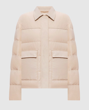 Peserico Beige down jacket with monil chain A2412103182