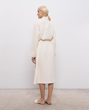 L'appartement Ivory waffle bathrobe MIAWAFFLEBATHROBE