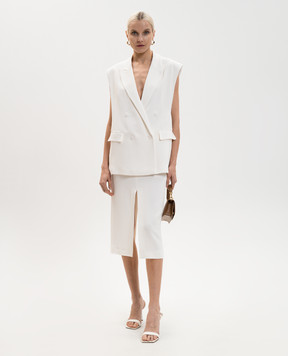 Dondup White midi skirt G621IS0021DXXX