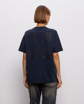 Off-White Blue Paisley Arrow T-Shirt 2FA00427T