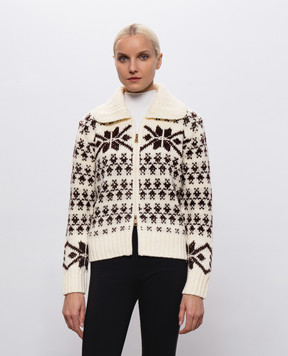 Moncler Ivory cardigan with wool L20939B00058N1293