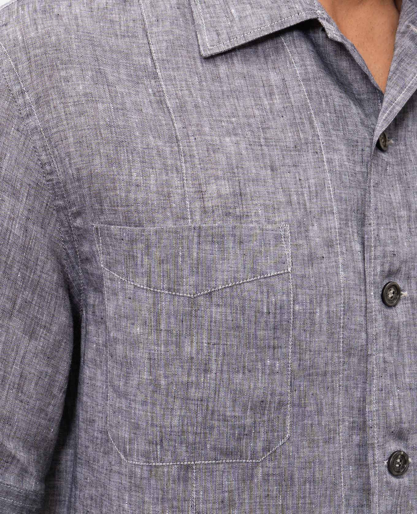 

Grey linen straight-cut shirt Brunello Cucinelli