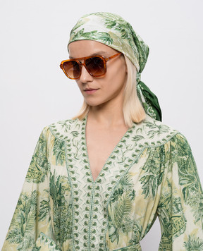 Alemais Sara green silk scarf 7350A