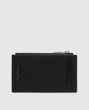 Off-White Black leather cardholder with logo print OMND09TC99LEA001