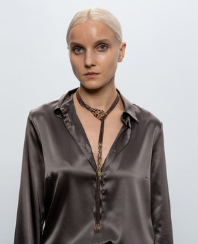 Peserico Brown necklace with monil chain A35537C0CC909