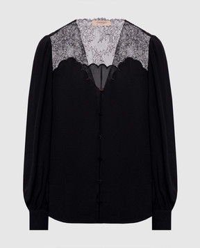 Twinset Black blouse with lace 262TP2481