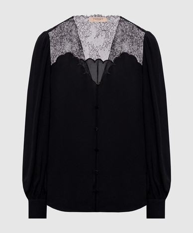 Black blouse with lace
