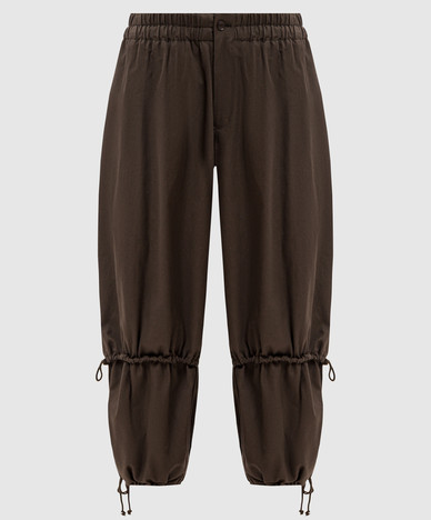 Khakifarbene Hose mit Kordelzug