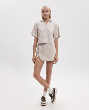Off-White Beige polo shirt with logo pattern 29A00713T