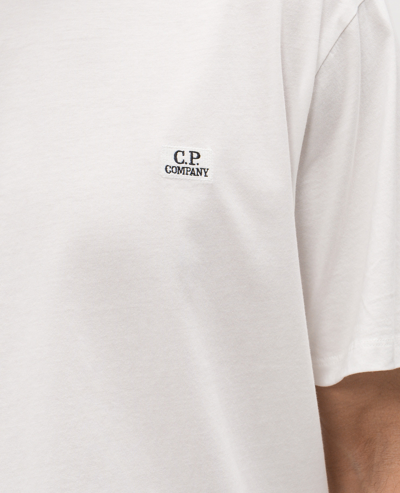 

White T-shirt with logo C.P. Company