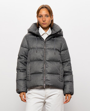 Peserico Gray down jacket with monil chain S24134D01945