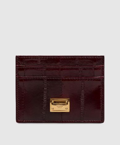 Burgundy leather cardholder