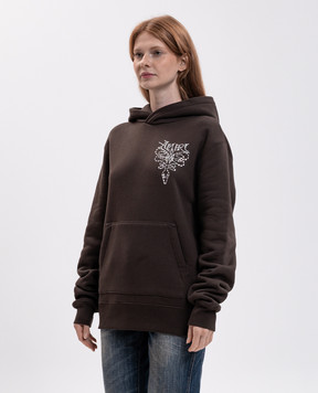 AMIRI Brown hoodie with crystals AM426JR013
