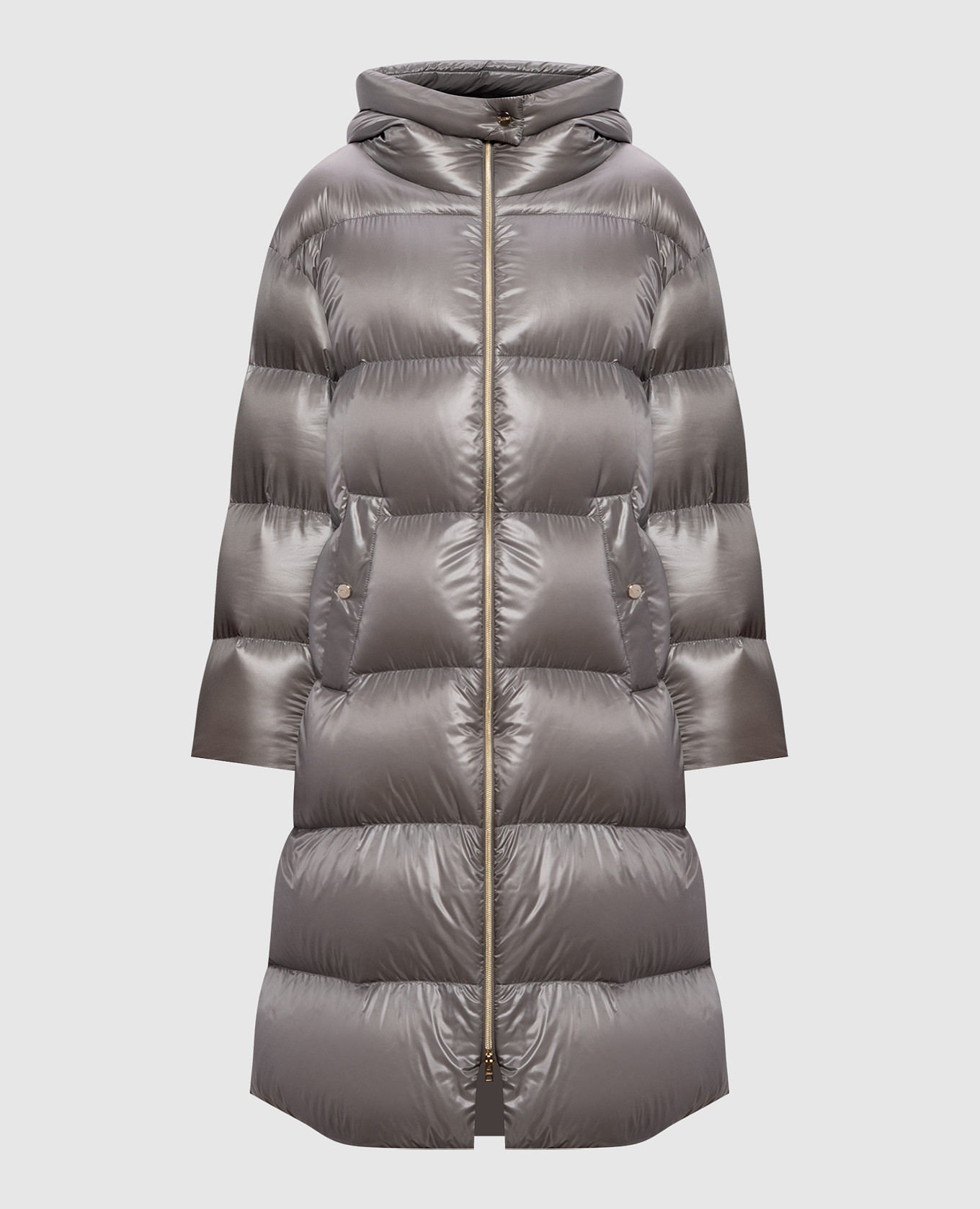 

Grey quilted down jacket with hood Herno