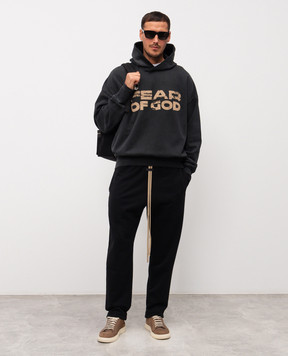 Fear of God Black hoodie with vintage logo FG25FW1212102BHF