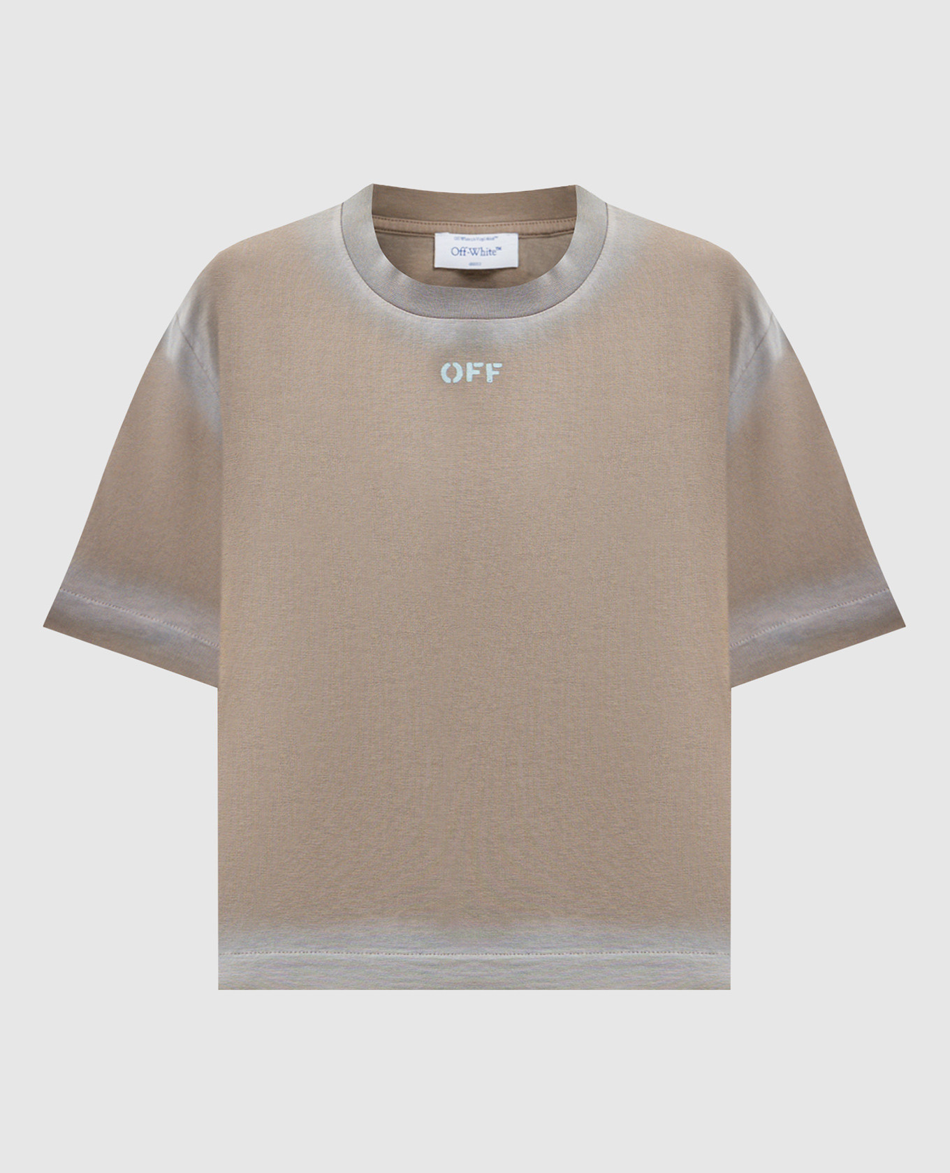 Camiseta corta con estampado de logotipo en color marrón Spray