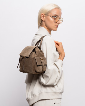 Brunello Cucinelli Brown suede backpack MBDLB2841