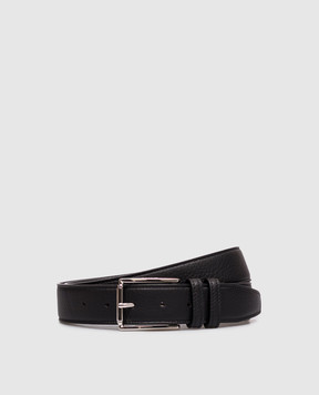 Kiton Black leather belt USCA006N00126