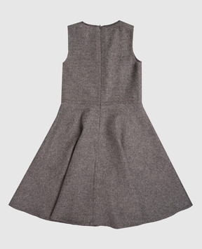Brunello Cucinelli Children's gray wool dress with monil chain BD565A407C