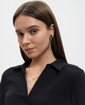 Dolce&Gabbana Gold clip-on earrings with logo WEQ4S3W1111