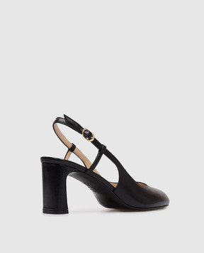 Stuart Weitzman Black leather slingbacks BABETTE SL540