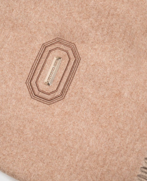 Stefano Ricci Beige cashmere scarf with fringe MWA63000806853