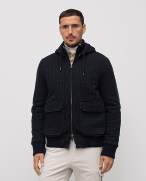 CAPOBIANCO Blue jacket with wool 19M182JL02