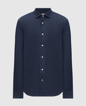 Enrico Mandelli Blue linen shirt CUBANA5701