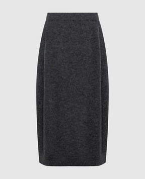 BOBOUTIC Gray skirt with cashmere and silk 5173
