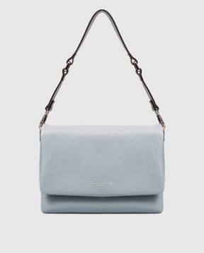 Gianni Notaro Dollaro blue leather messenger bag 218DOLLARONIKEL
