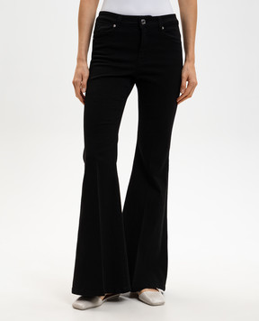 Twinset Black flared jeans with logo patch 261TP2680