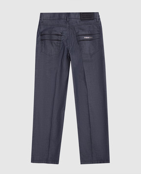 Stefano Ricci Children's blue pants with logo patch Y8T6101090TSOBL