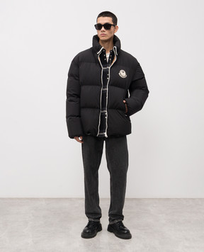 Palm Angels Black Rodmar down jacket in collaboration with Moncler PMEA271T24FAB001