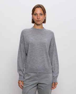 Peserico Gray wool sweater with lurex A99269F1809771