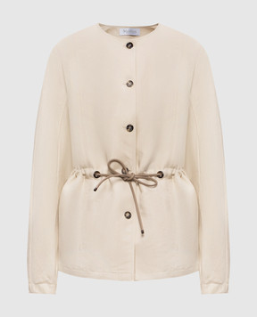 Max Mara Beige MXMCAREZZA linen and silk jacket MXMCAREZZA