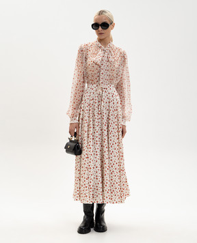 Dolce&Gabbana White printed silk midi dress F4DBGTFSA79
