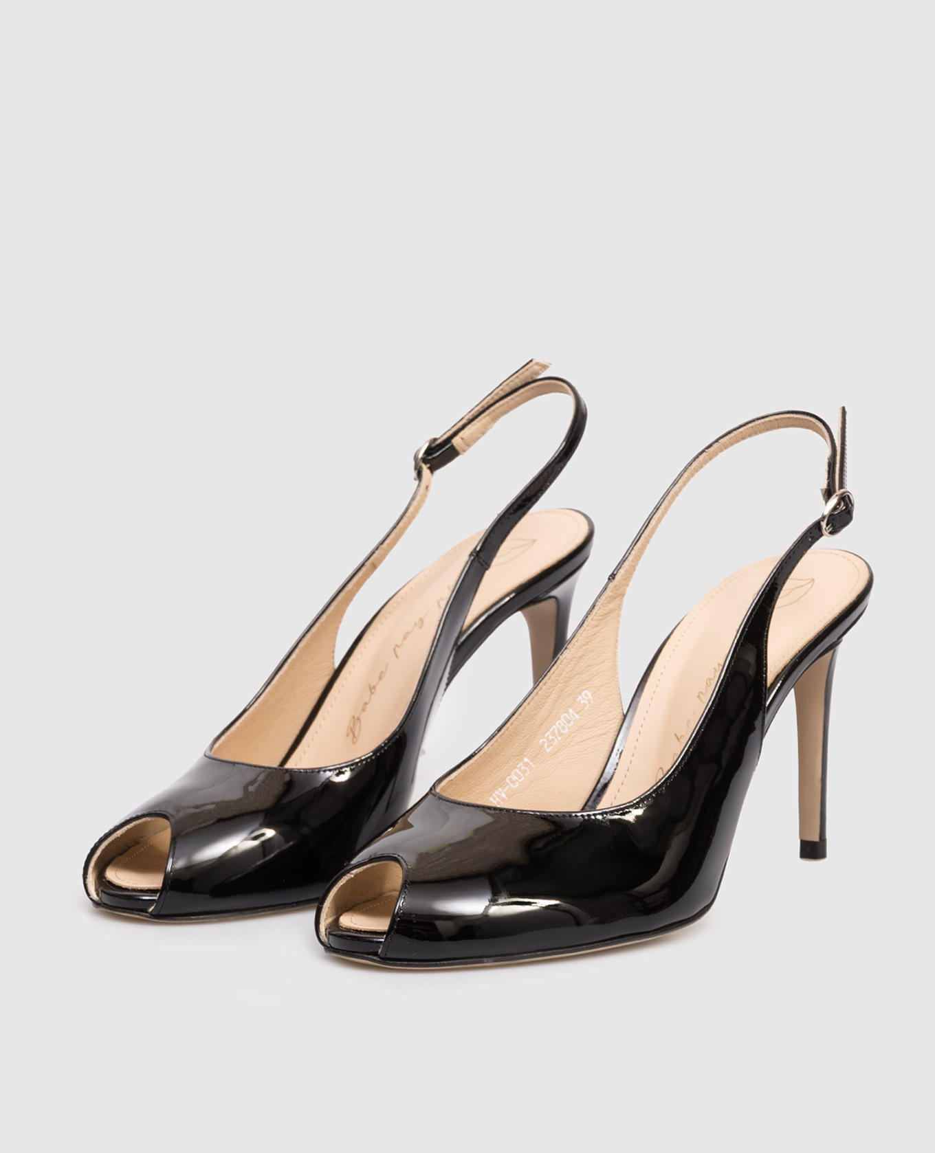 Black patent leather slingbacks Babe Pay Pls 2