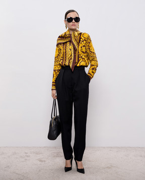 Versace Brown silk blouse Barocco 10013601A04236