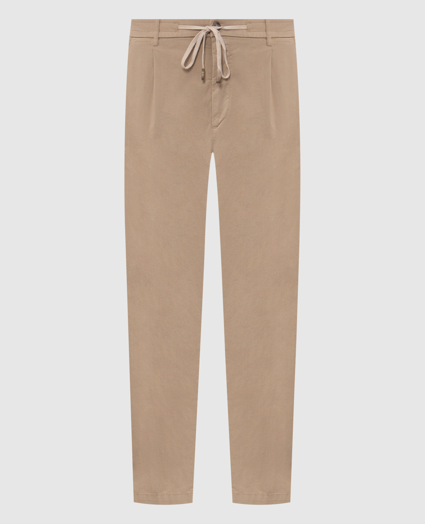 Beige pants with logo patch