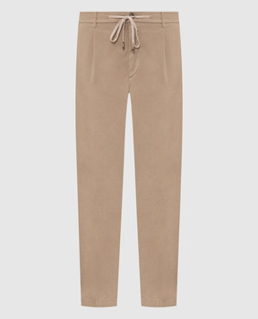Peserico Beige pants with logo patch R54774T23D00800