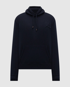 ISAIA Blue hoodie with silk MFRE38J0372