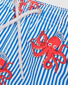MC2 SAINT BARTH Children's blue striped Jean swim shorts JEA000102043L
