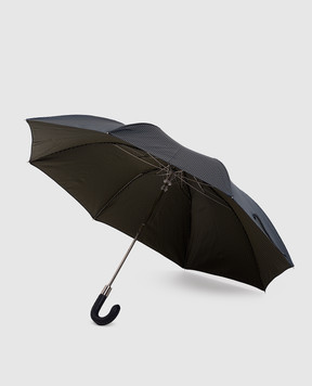 Pasotti Blue folding umbrella with pattern OMITUO64SPUNTO4