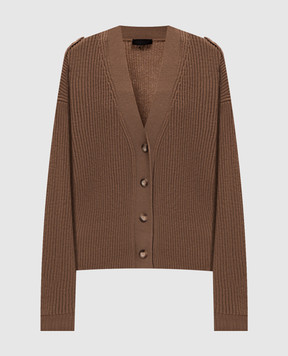 Dondup Brown wool cardigan DT455M00988D002
