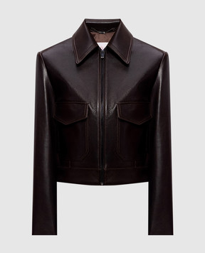 Babe Pay Pls Dark brown cropped leather jacket 2424ИЗМAMAZON