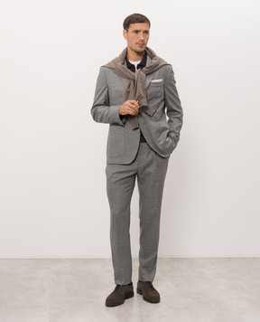 Cashmere&Whiskey Brown wool polo shirt MU10151318465R