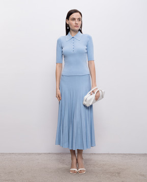 Simkhai Secily blue ribbed polo shirt 2262019K