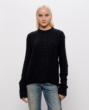 Ann Demeulemeester Siya black wool and cashmere sweater B0014660KN099