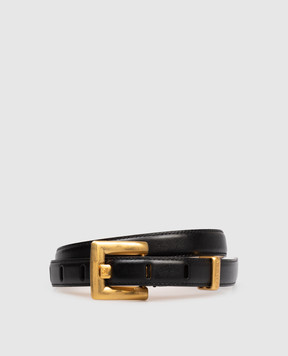 Balmain Anthem black leather belt GN1WJ191LSLX
