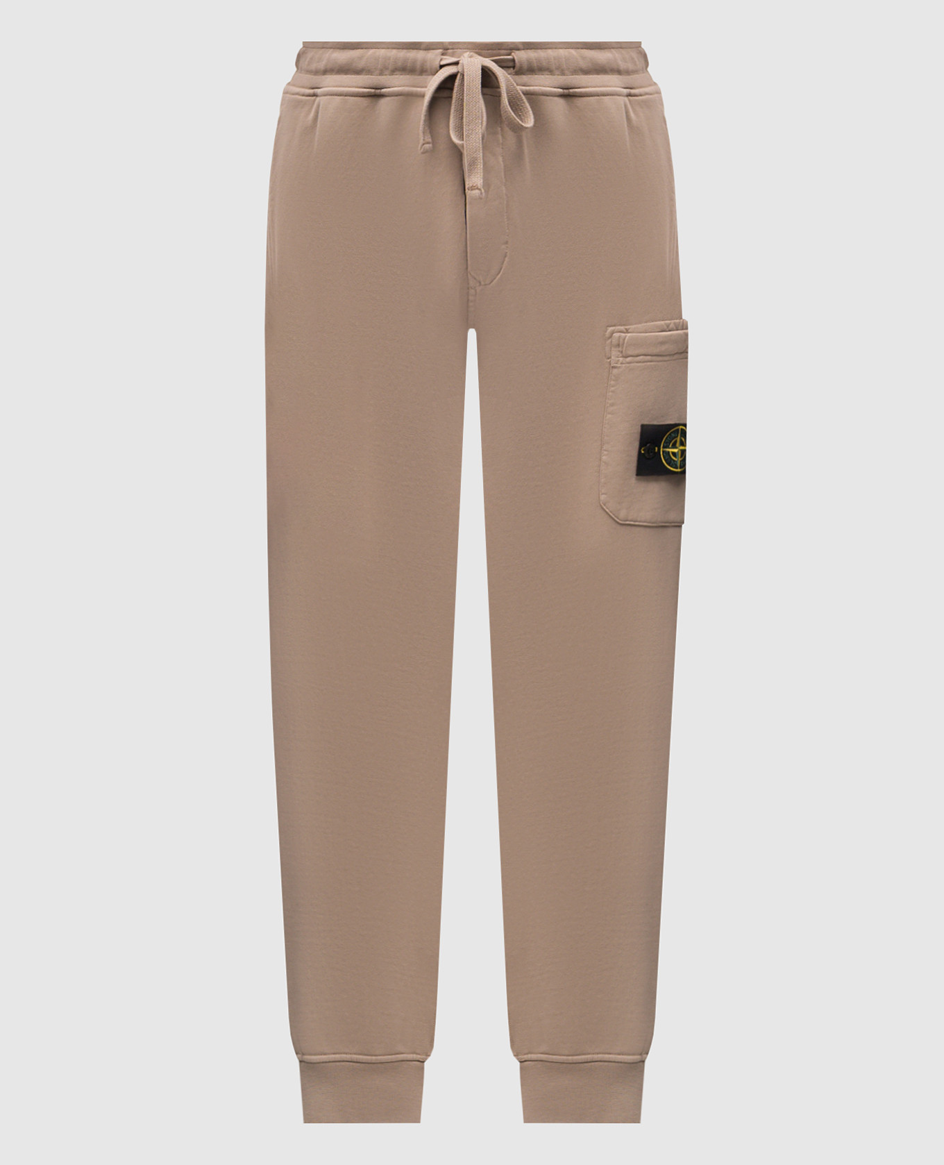 Beige joggers with logo